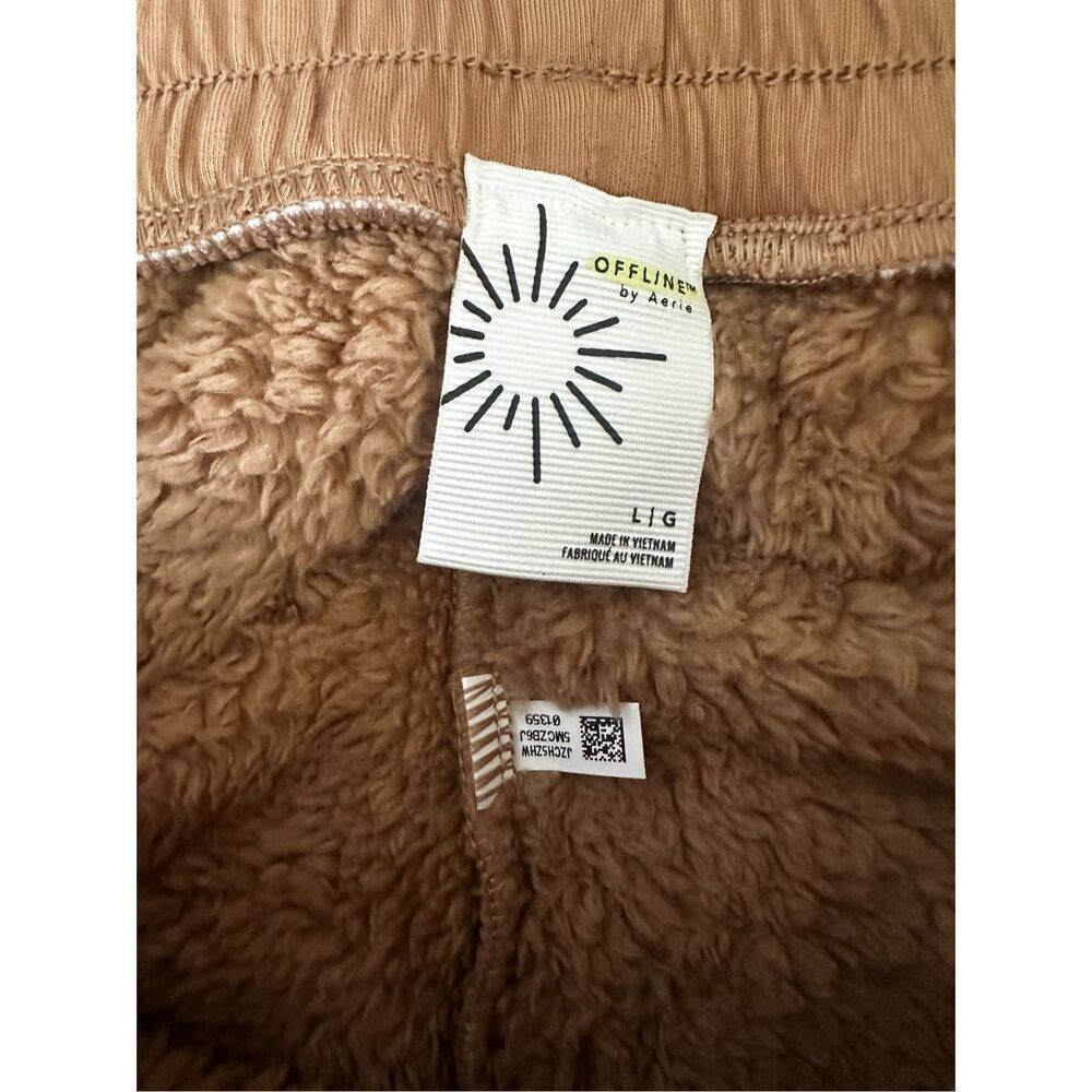 Offline By Aerie Fluffy Sherpa Jogger In Cappucci… - image 7